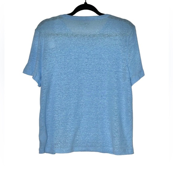 NWT J. Crew Linen Relaxed T-Shirt in Paris Blue, Size Medium - Picture 4 of 11